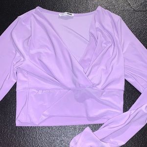 light purple cropped shirt brand new